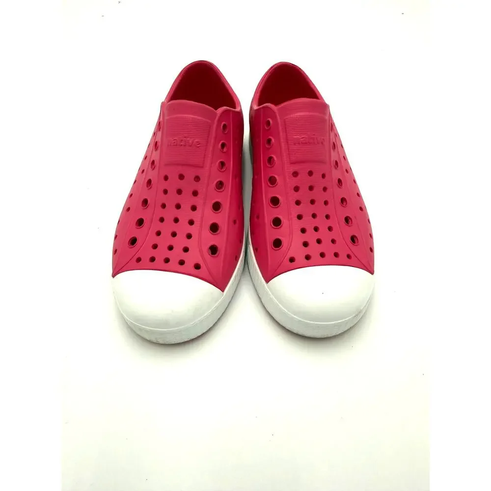 Native Jefferson Child Bling Shoes - Hollywood Pink/Shell White - c12